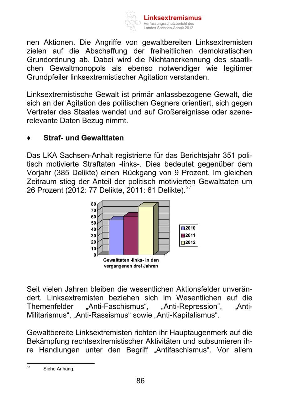 Seite 98 des Verfassungsschutzbericht 2012 Sachsen-Anhalt