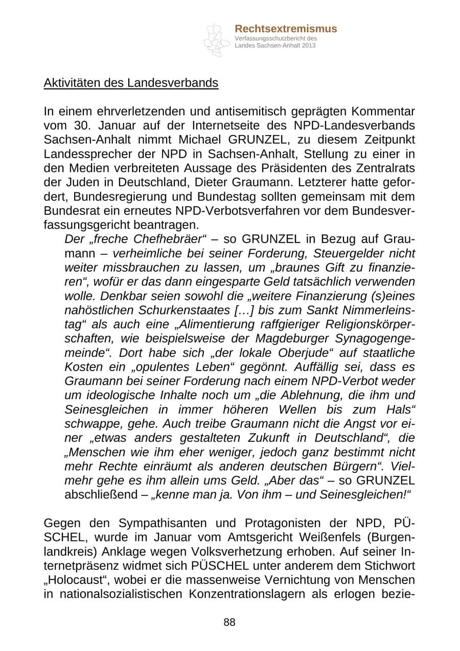 Seite 101 des Verfassungsschutzbericht 2013 Sachsen-Anhalt