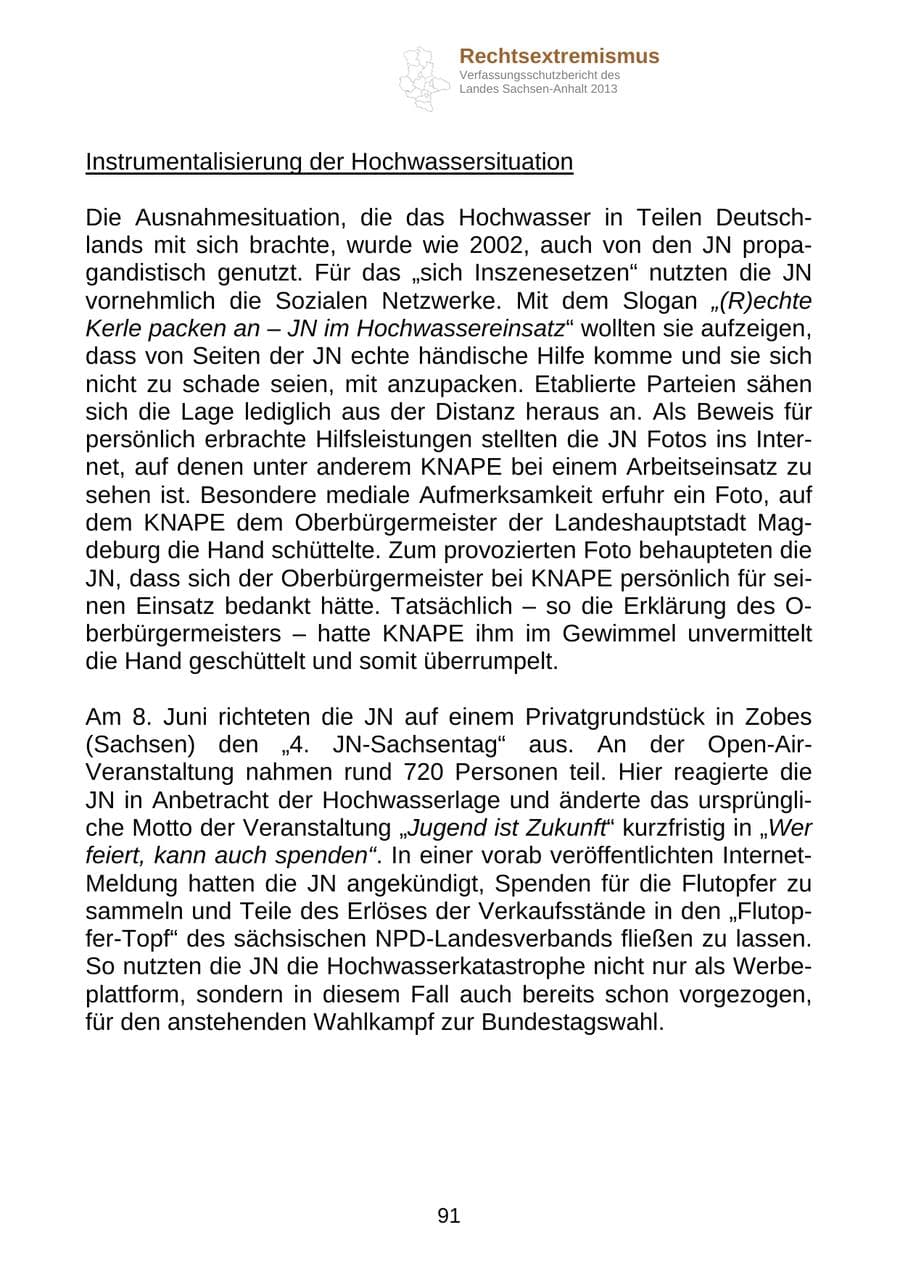 Seite 104 des Verfassungsschutzbericht 2013 Sachsen-Anhalt
