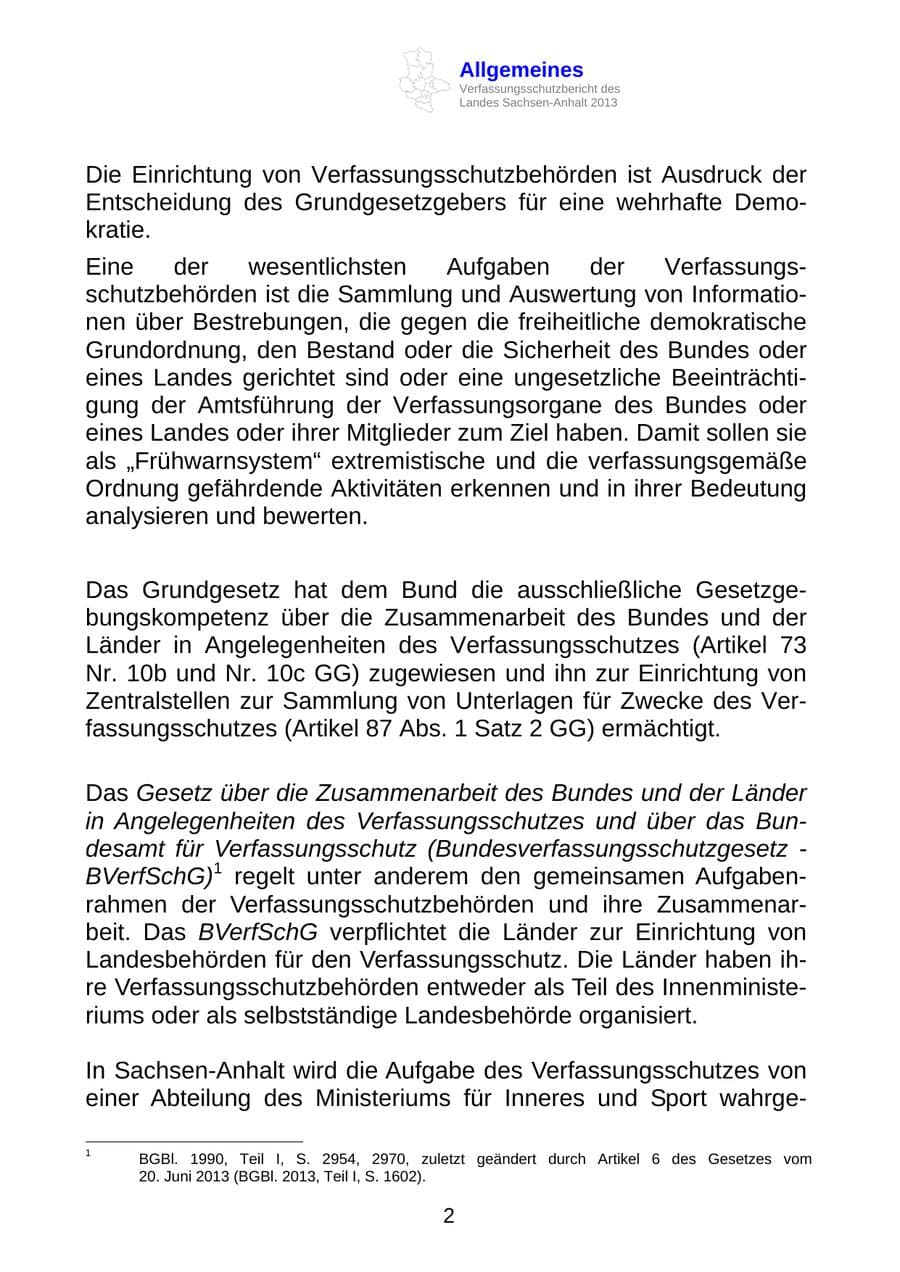 Seite 15 des Verfassungsschutzbericht 2013 Sachsen-Anhalt
