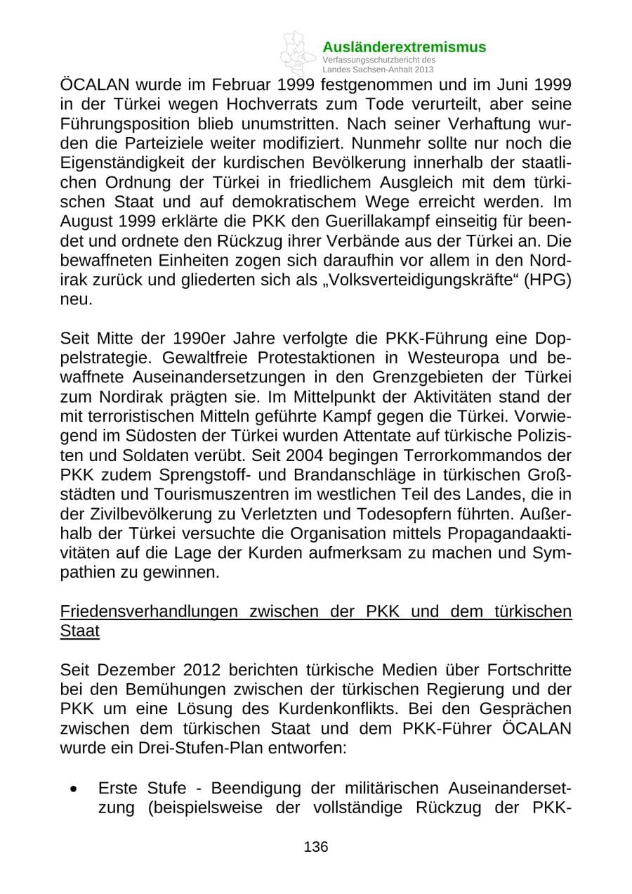 Seite 149 des Verfassungsschutzbericht 2013 Sachsen-Anhalt