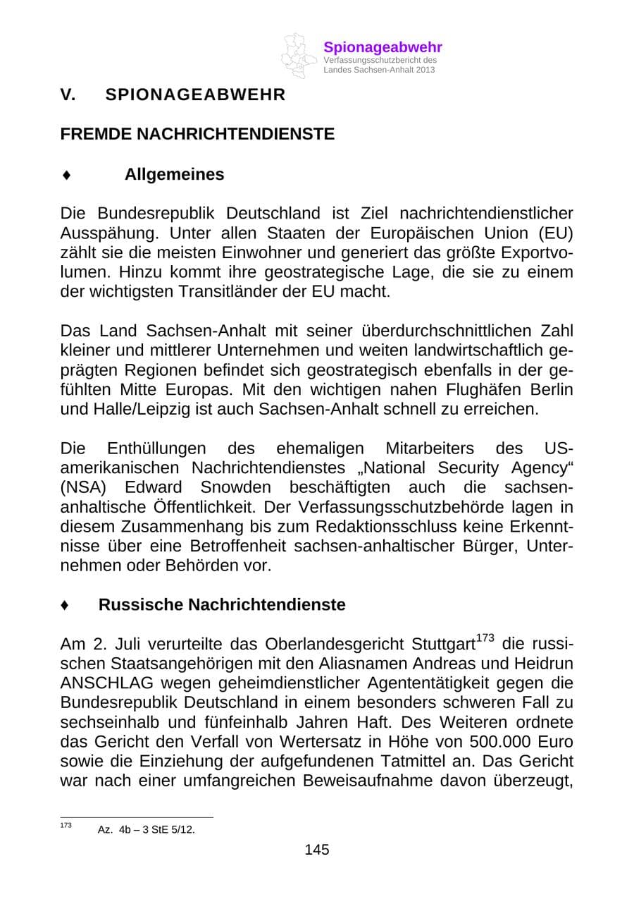 Seite 158 des Verfassungsschutzbericht 2013 Sachsen-Anhalt