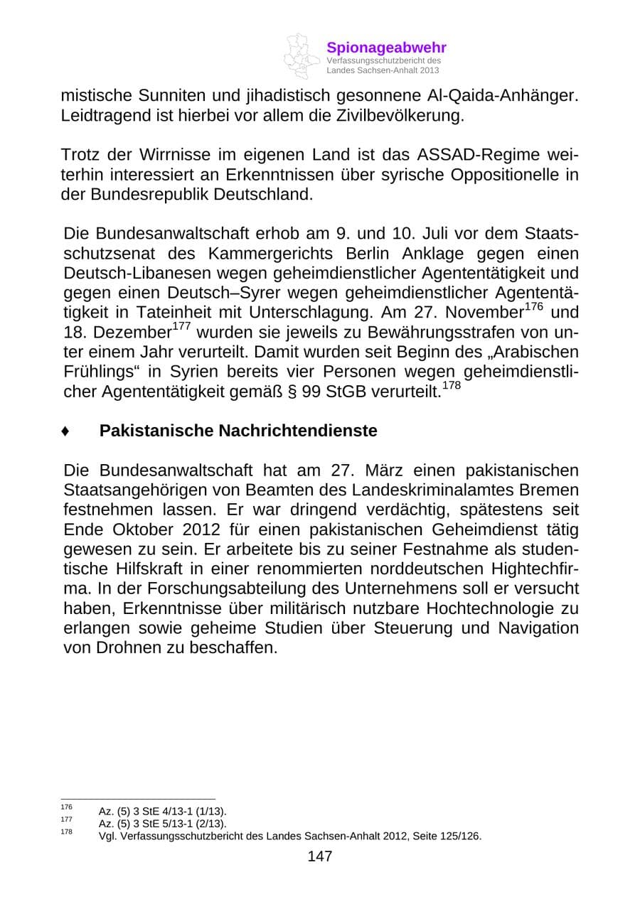 Seite 160 des Verfassungsschutzbericht 2013 Sachsen-Anhalt