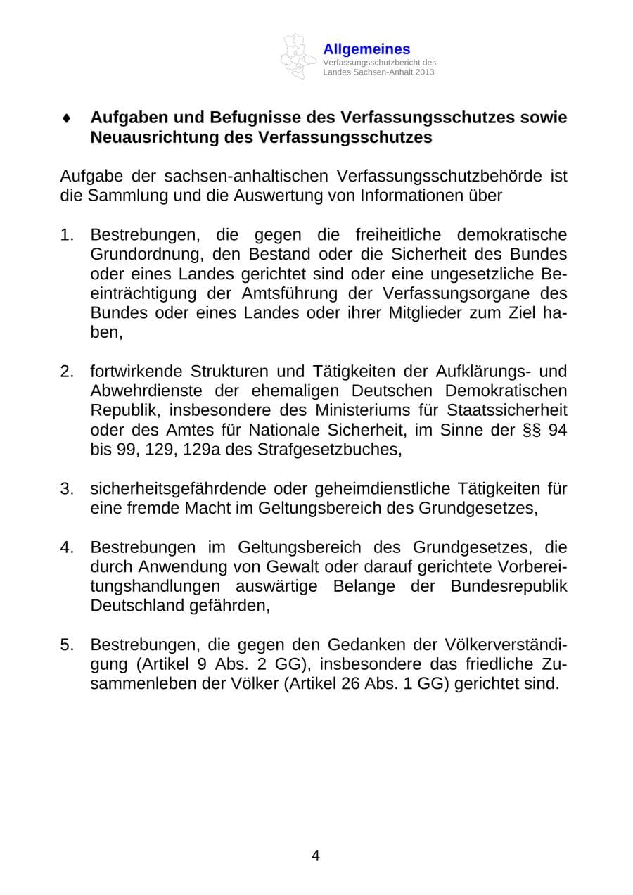 Seite 17 des Verfassungsschutzbericht 2013 Sachsen-Anhalt