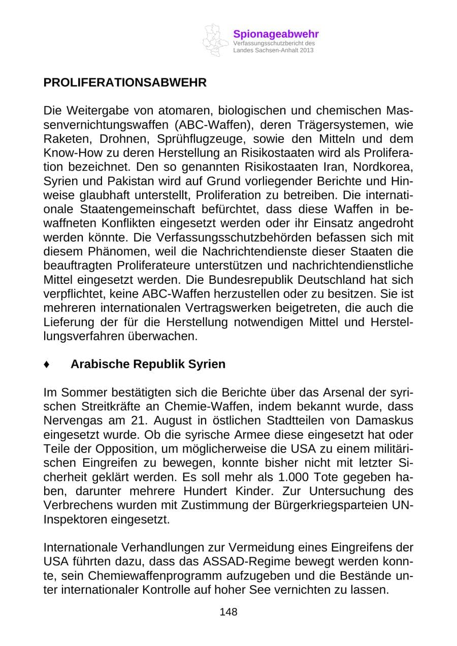 Seite 161 des Verfassungsschutzbericht 2013 Sachsen-Anhalt