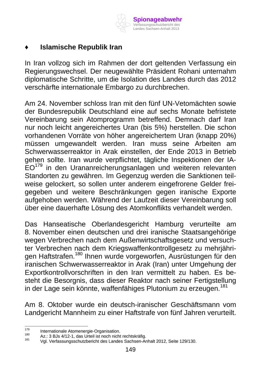 Seite 162 des Verfassungsschutzbericht 2013 Sachsen-Anhalt