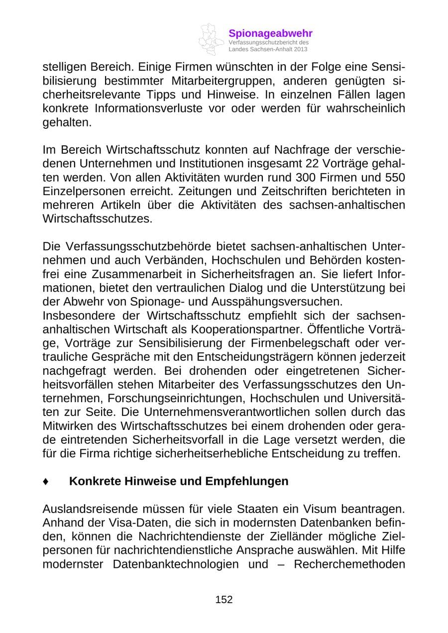 Seite 165 des Verfassungsschutzbericht 2013 Sachsen-Anhalt