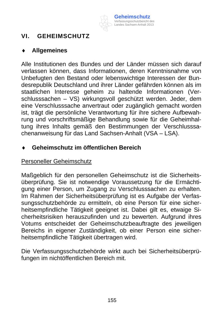 Seite 168 des Verfassungsschutzbericht 2013 Sachsen-Anhalt