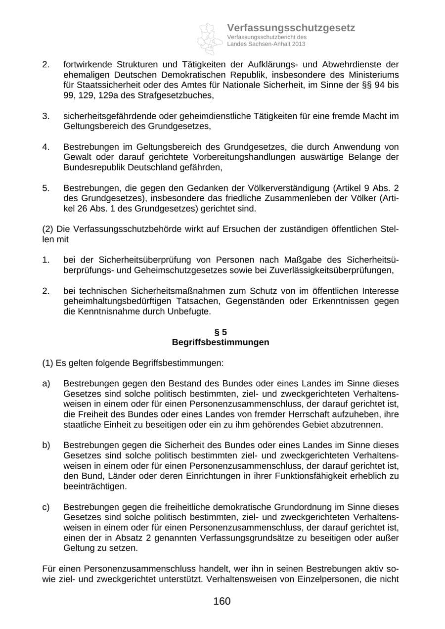 Seite 173 des Verfassungsschutzbericht 2013 Sachsen-Anhalt