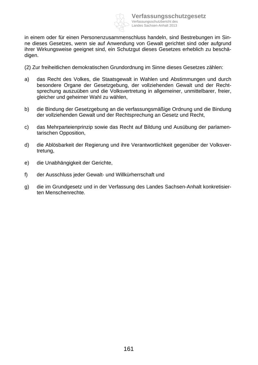 Seite 174 des Verfassungsschutzbericht 2013 Sachsen-Anhalt