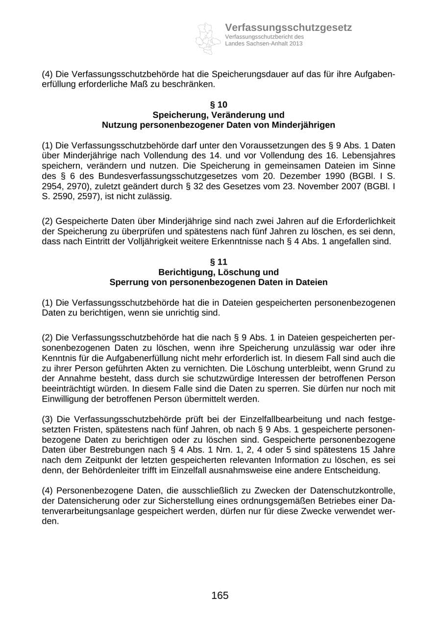 Seite 178 des Verfassungsschutzbericht 2013 Sachsen-Anhalt