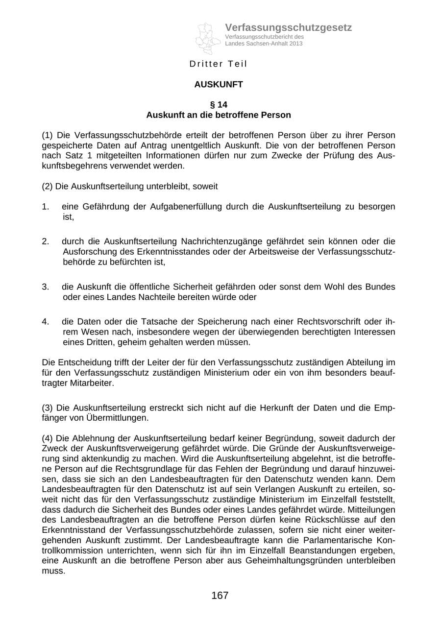 Seite 180 des Verfassungsschutzbericht 2013 Sachsen-Anhalt