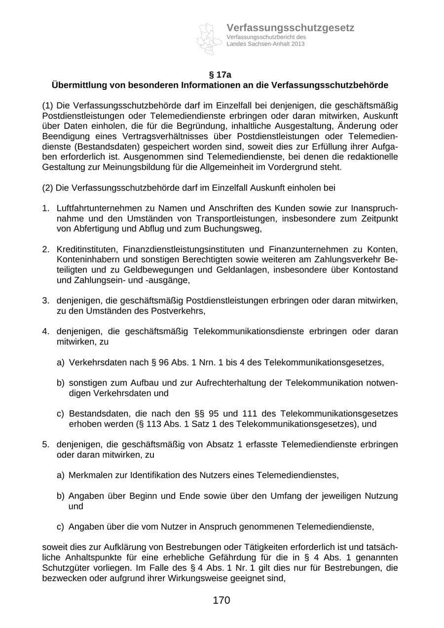 Seite 183 des Verfassungsschutzbericht 2013 Sachsen-Anhalt