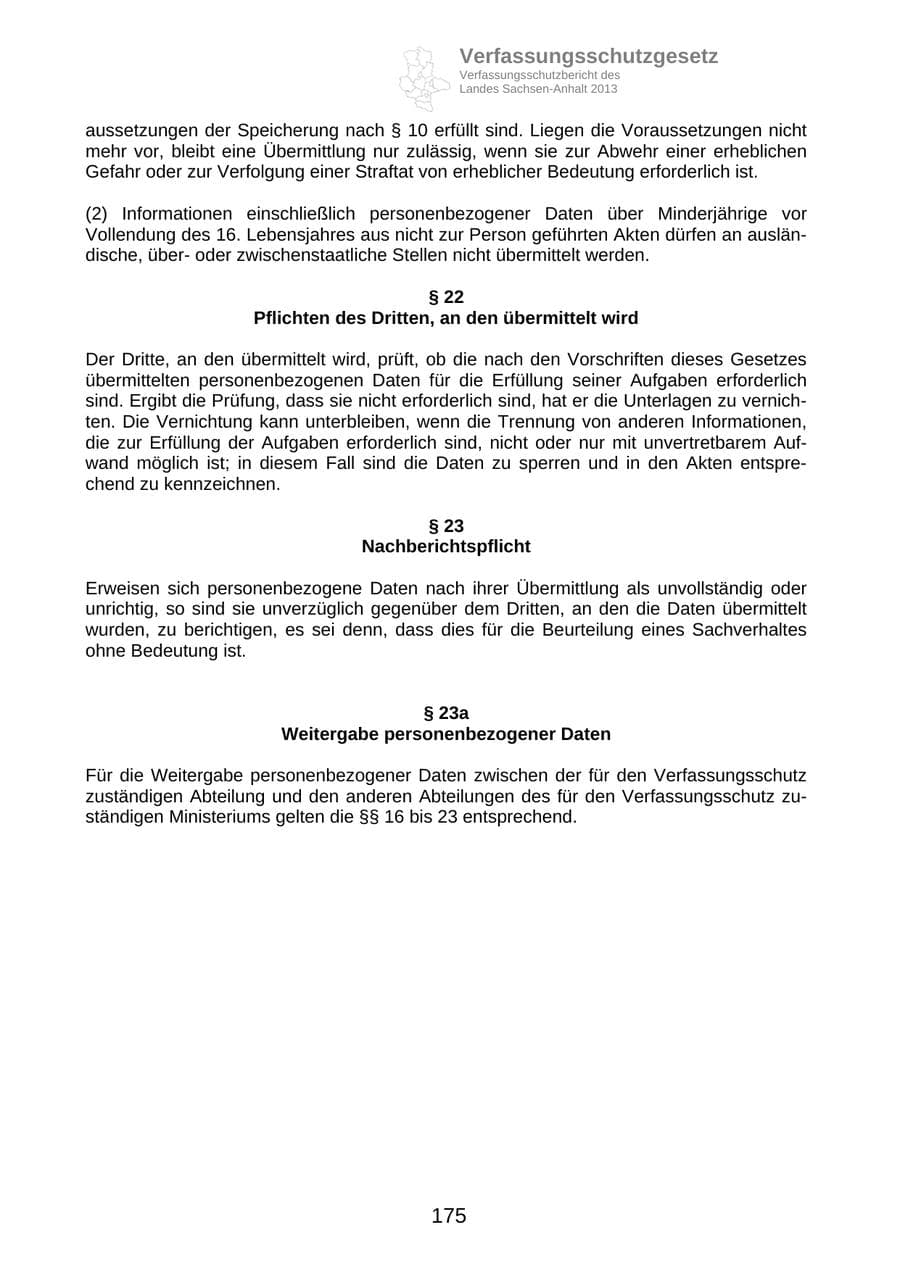 Seite 188 des Verfassungsschutzbericht 2013 Sachsen-Anhalt