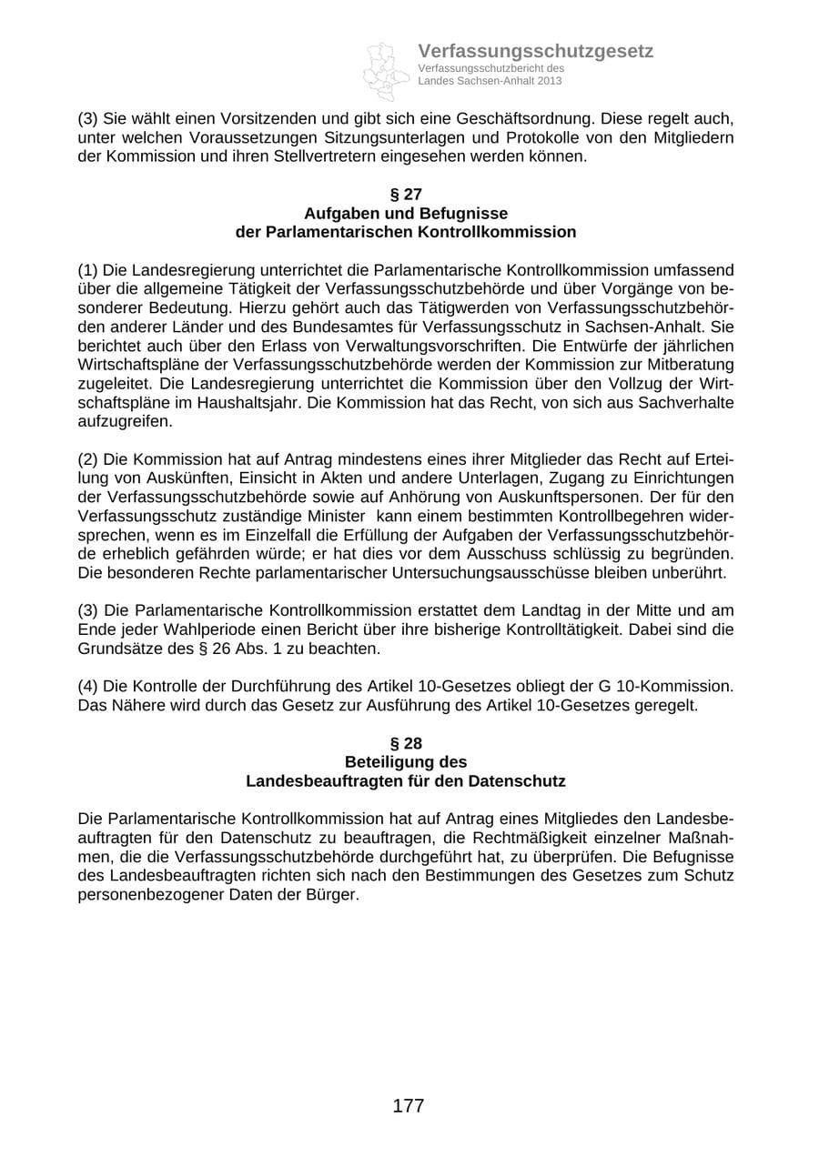 Seite 190 des Verfassungsschutzbericht 2013 Sachsen-Anhalt