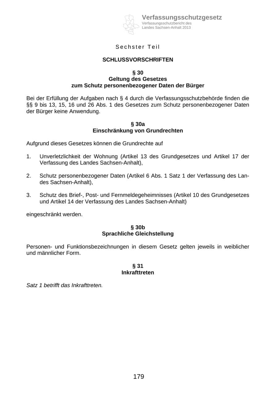 Seite 192 des Verfassungsschutzbericht 2013 Sachsen-Anhalt