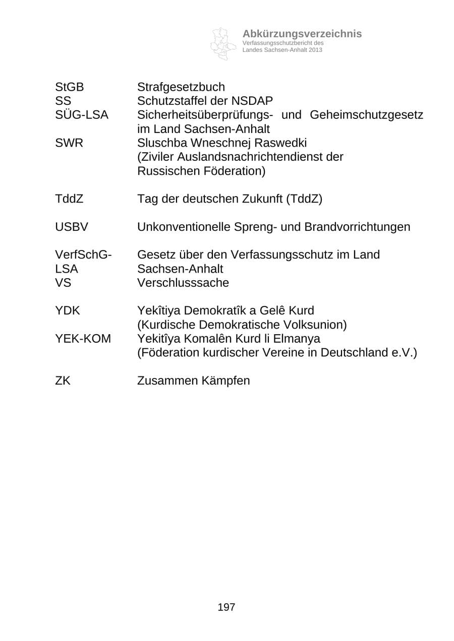 Seite 210 des Verfassungsschutzbericht 2013 Sachsen-Anhalt