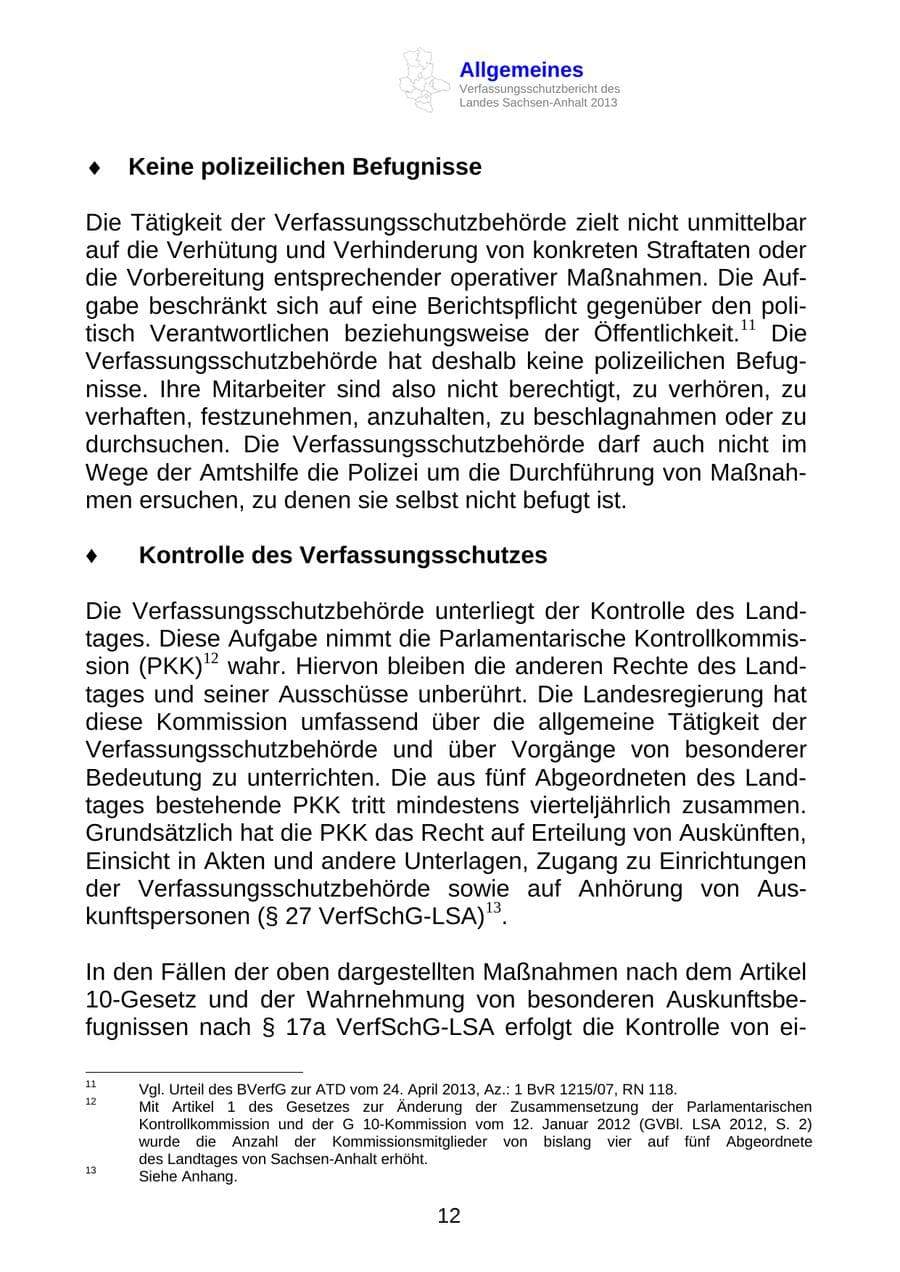 Seite 25 des Verfassungsschutzbericht 2013 Sachsen-Anhalt