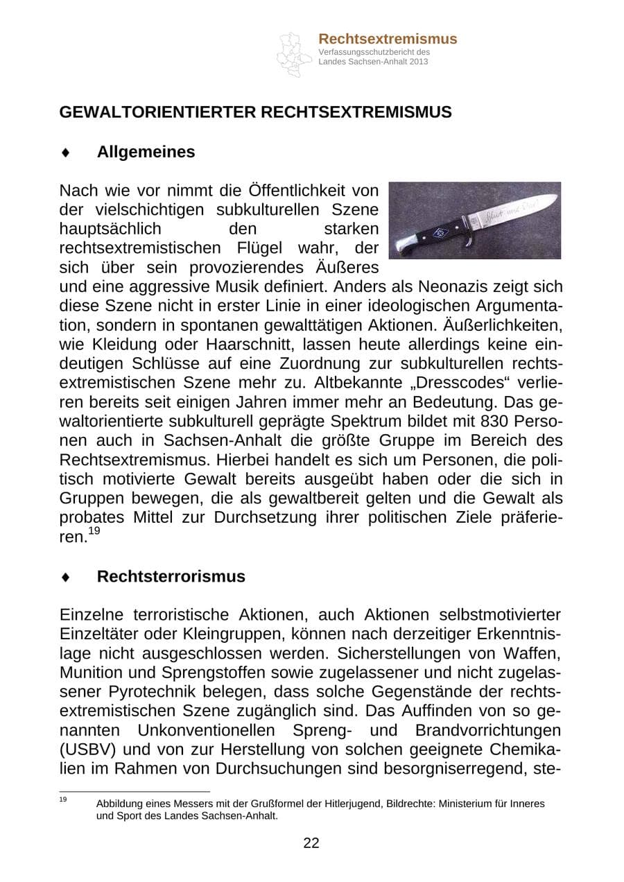 Seite 35 des Verfassungsschutzbericht 2013 Sachsen-Anhalt