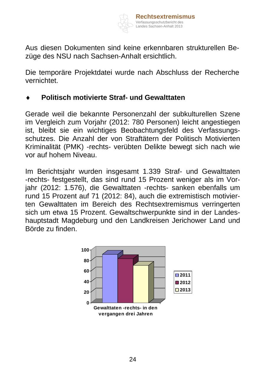 Seite 37 des Verfassungsschutzbericht 2013 Sachsen-Anhalt