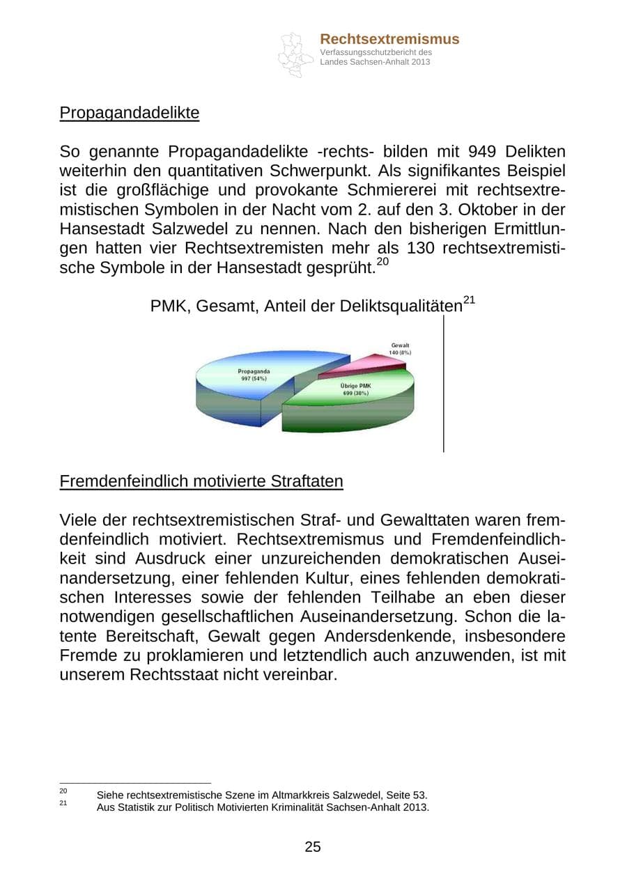 Seite 38 des Verfassungsschutzbericht 2013 Sachsen-Anhalt