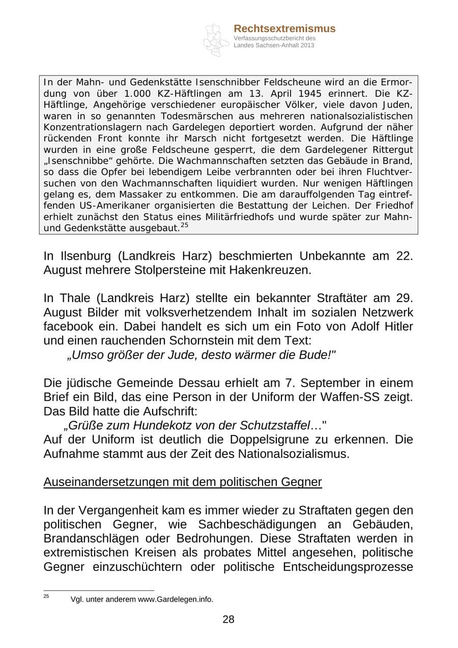 Seite 41 des Verfassungsschutzbericht 2013 Sachsen-Anhalt