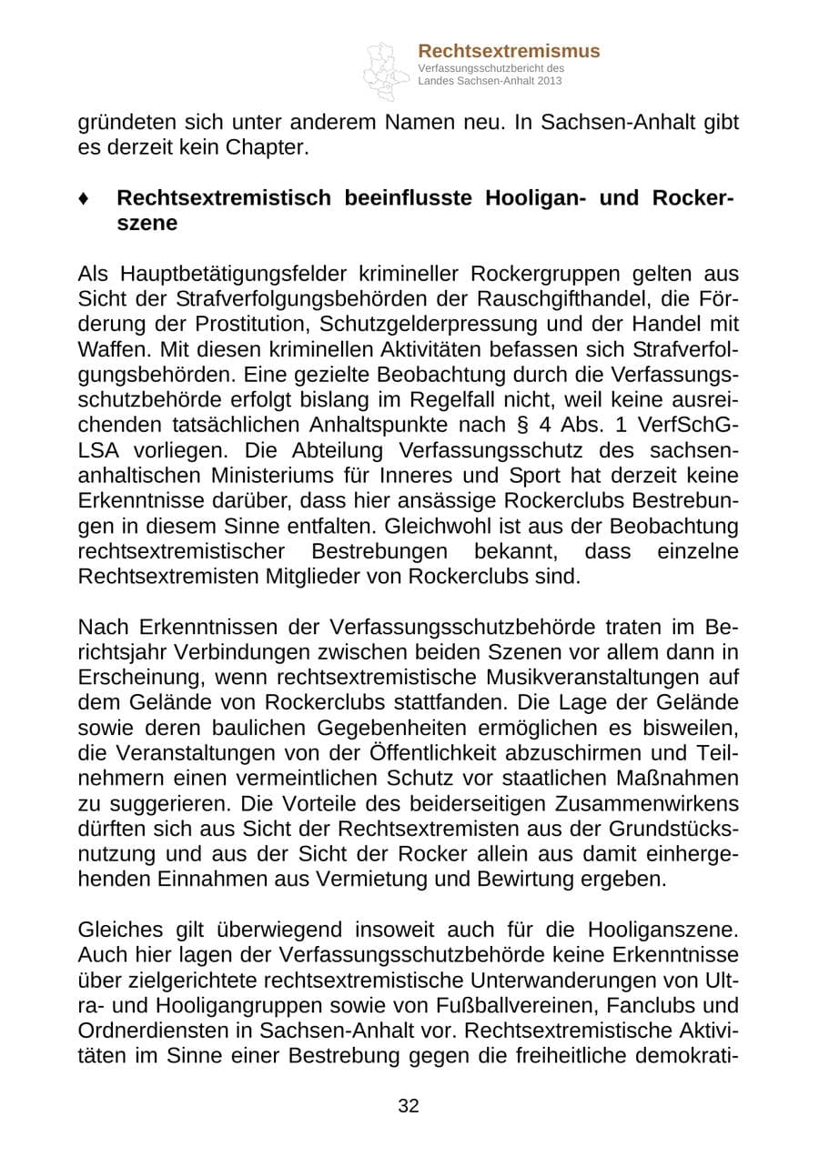 Seite 45 des Verfassungsschutzbericht 2013 Sachsen-Anhalt