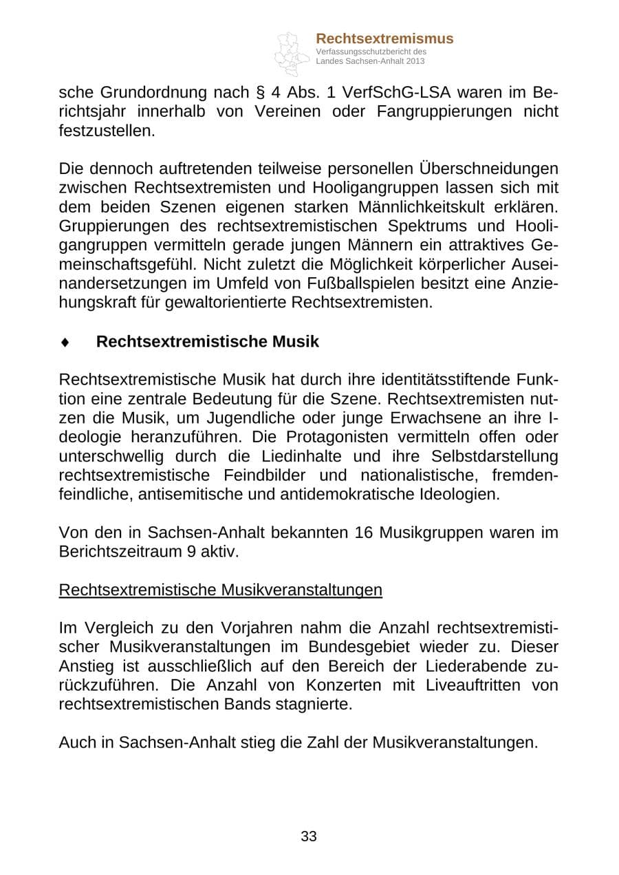 Seite 46 des Verfassungsschutzbericht 2013 Sachsen-Anhalt