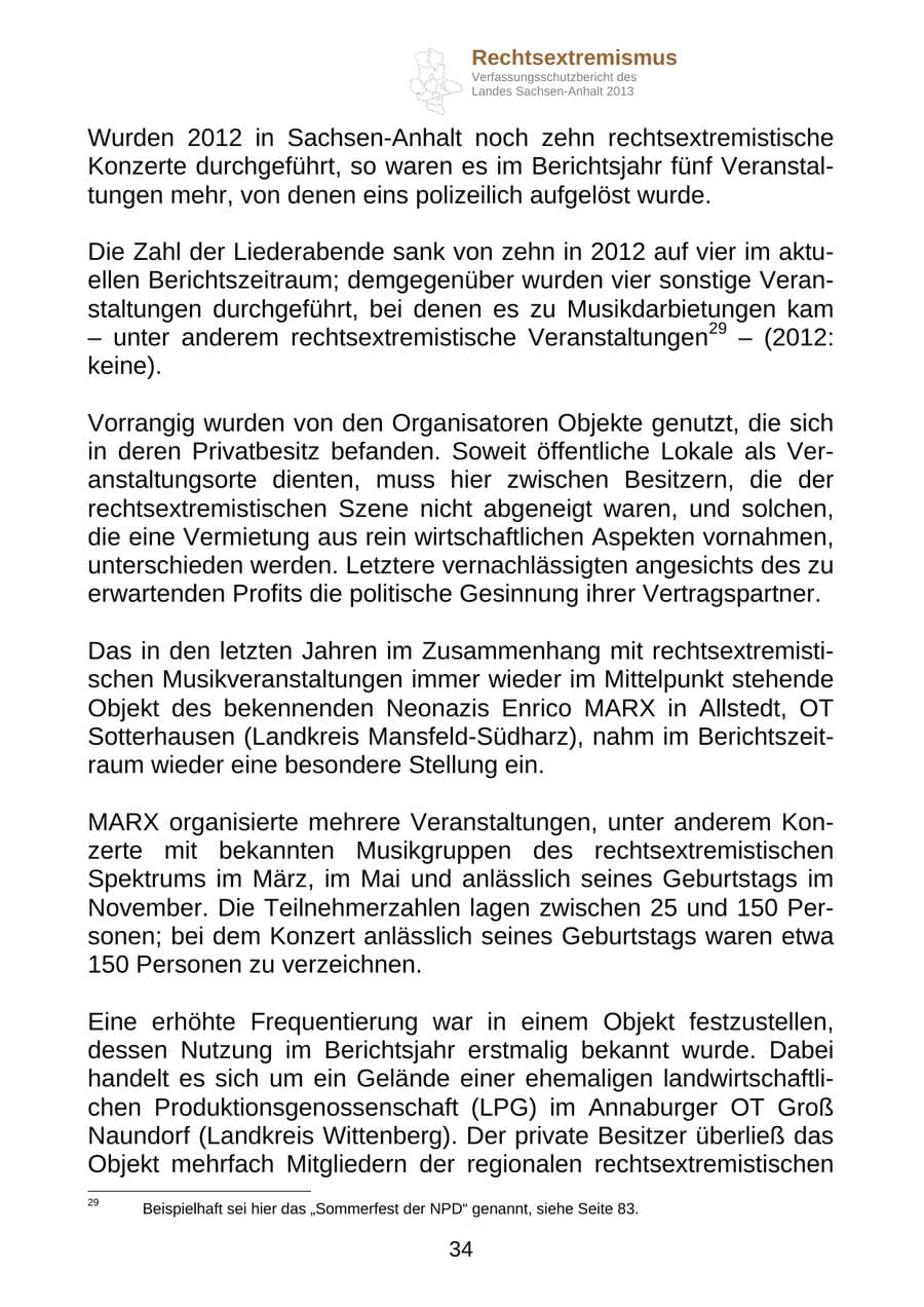 Seite 47 des Verfassungsschutzbericht 2013 Sachsen-Anhalt