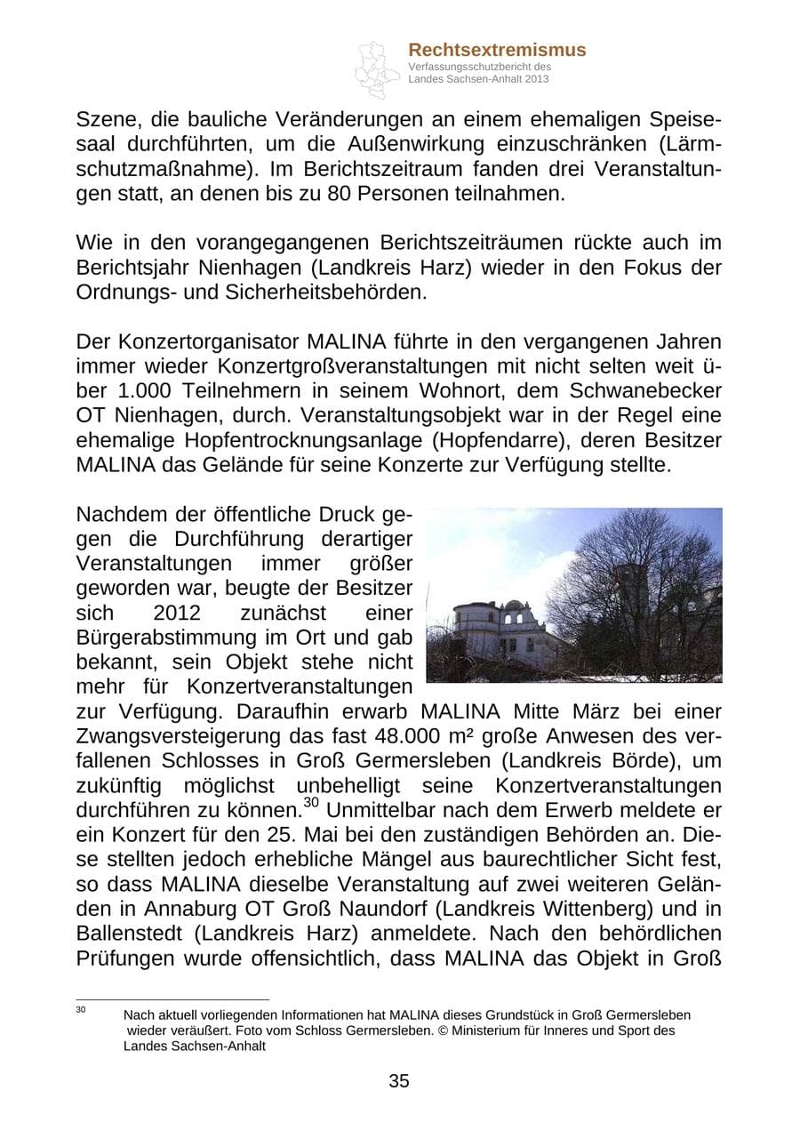 Seite 48 des Verfassungsschutzbericht 2013 Sachsen-Anhalt