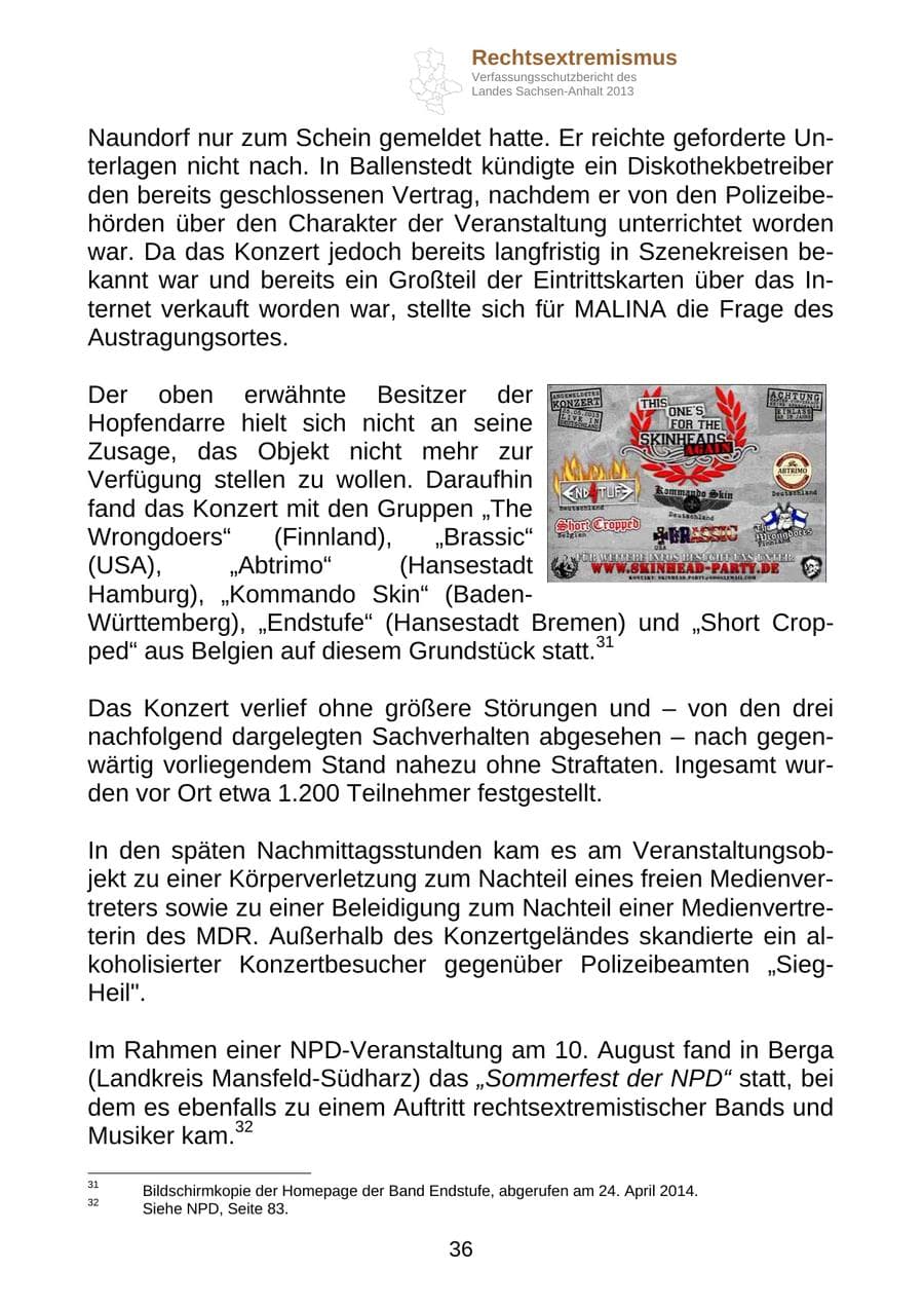 Seite 49 des Verfassungsschutzbericht 2013 Sachsen-Anhalt
