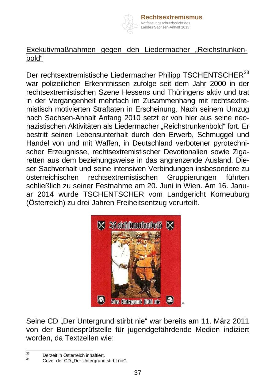 Seite 50 des Verfassungsschutzbericht 2013 Sachsen-Anhalt