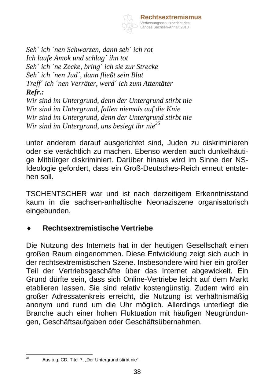 Seite 51 des Verfassungsschutzbericht 2013 Sachsen-Anhalt