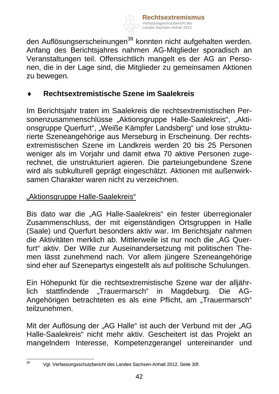 Seite 55 des Verfassungsschutzbericht 2013 Sachsen-Anhalt