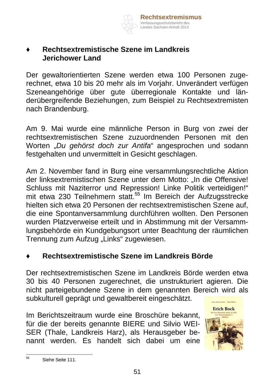 Seite 64 des Verfassungsschutzbericht 2013 Sachsen-Anhalt