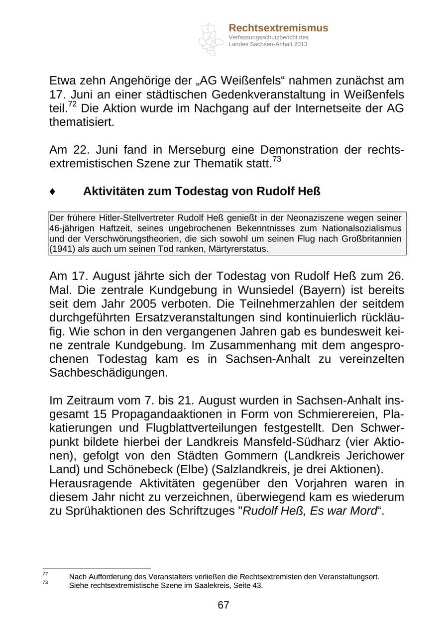Seite 80 des Verfassungsschutzbericht 2013 Sachsen-Anhalt