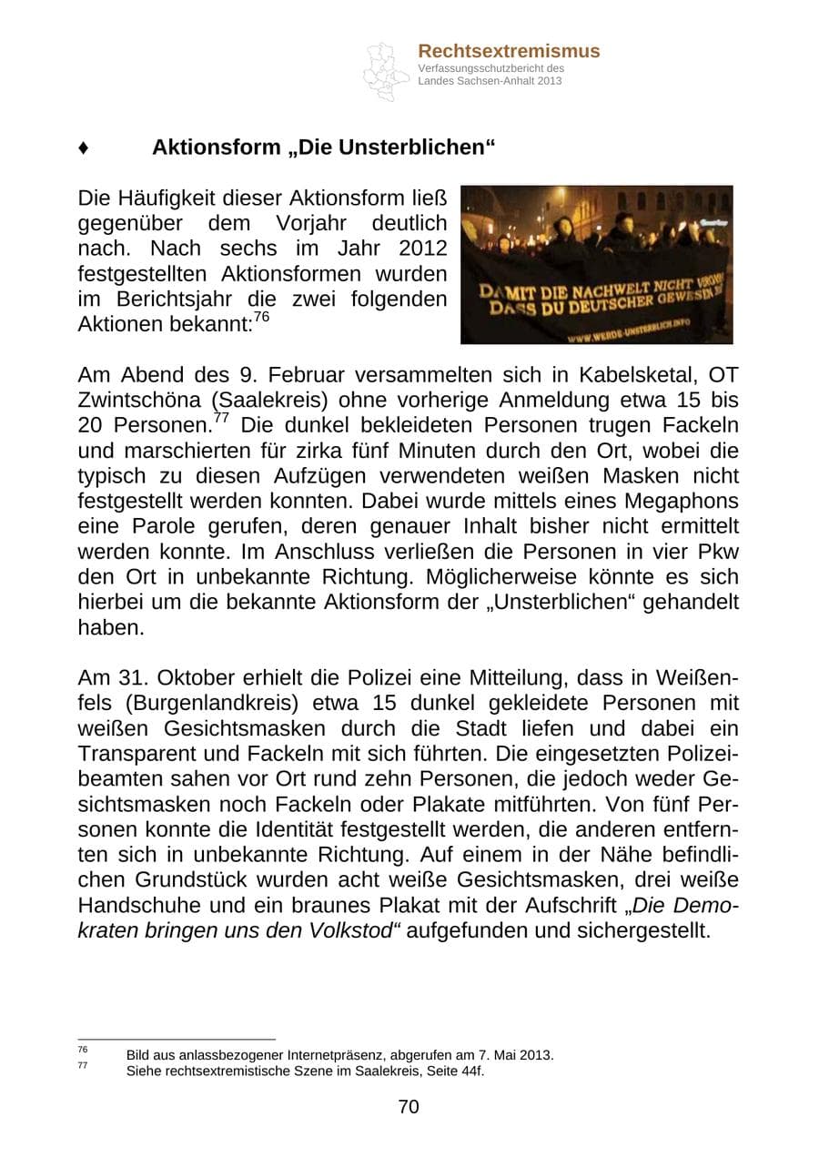 Seite 83 des Verfassungsschutzbericht 2013 Sachsen-Anhalt