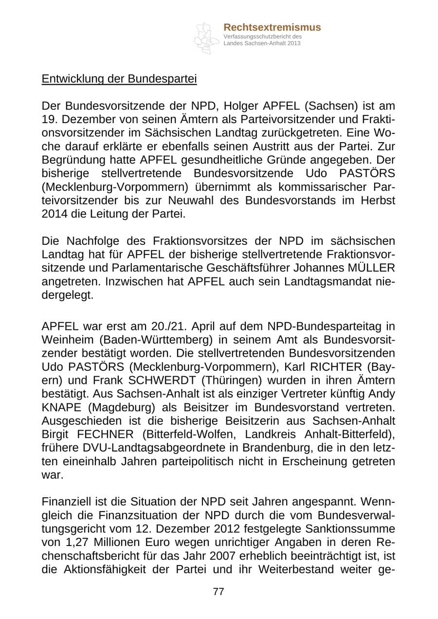 Seite 90 des Verfassungsschutzbericht 2013 Sachsen-Anhalt