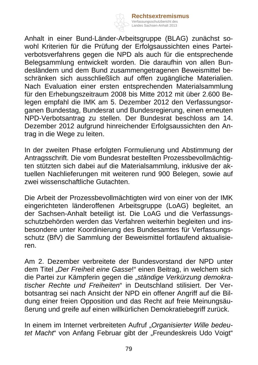 Seite 92 des Verfassungsschutzbericht 2013 Sachsen-Anhalt