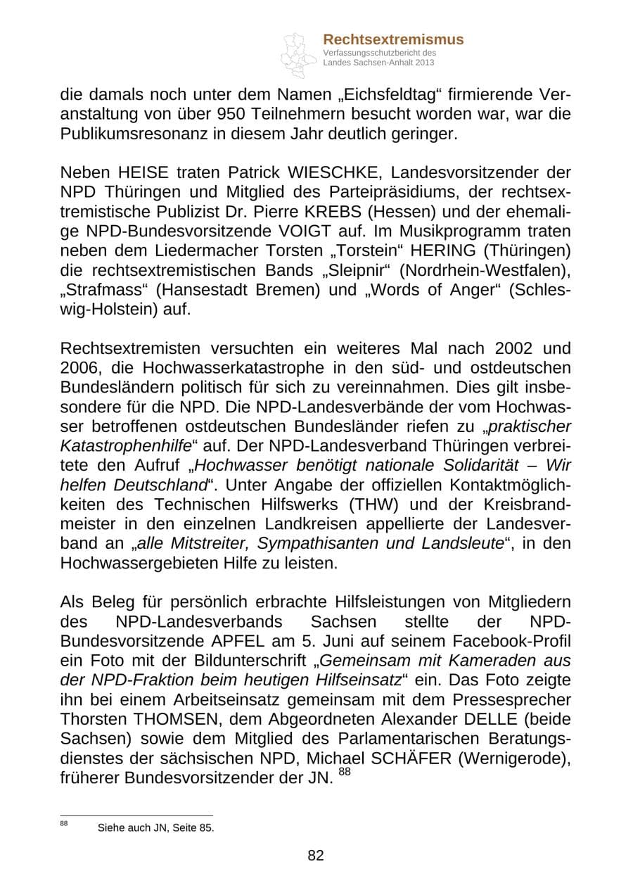 Seite 95 des Verfassungsschutzbericht 2013 Sachsen-Anhalt