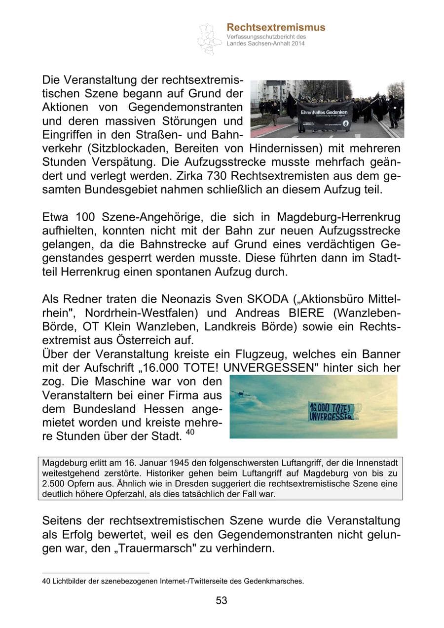 Seite 53 des Verfassungsschutzbericht 2014 Sachsen-Anhalt