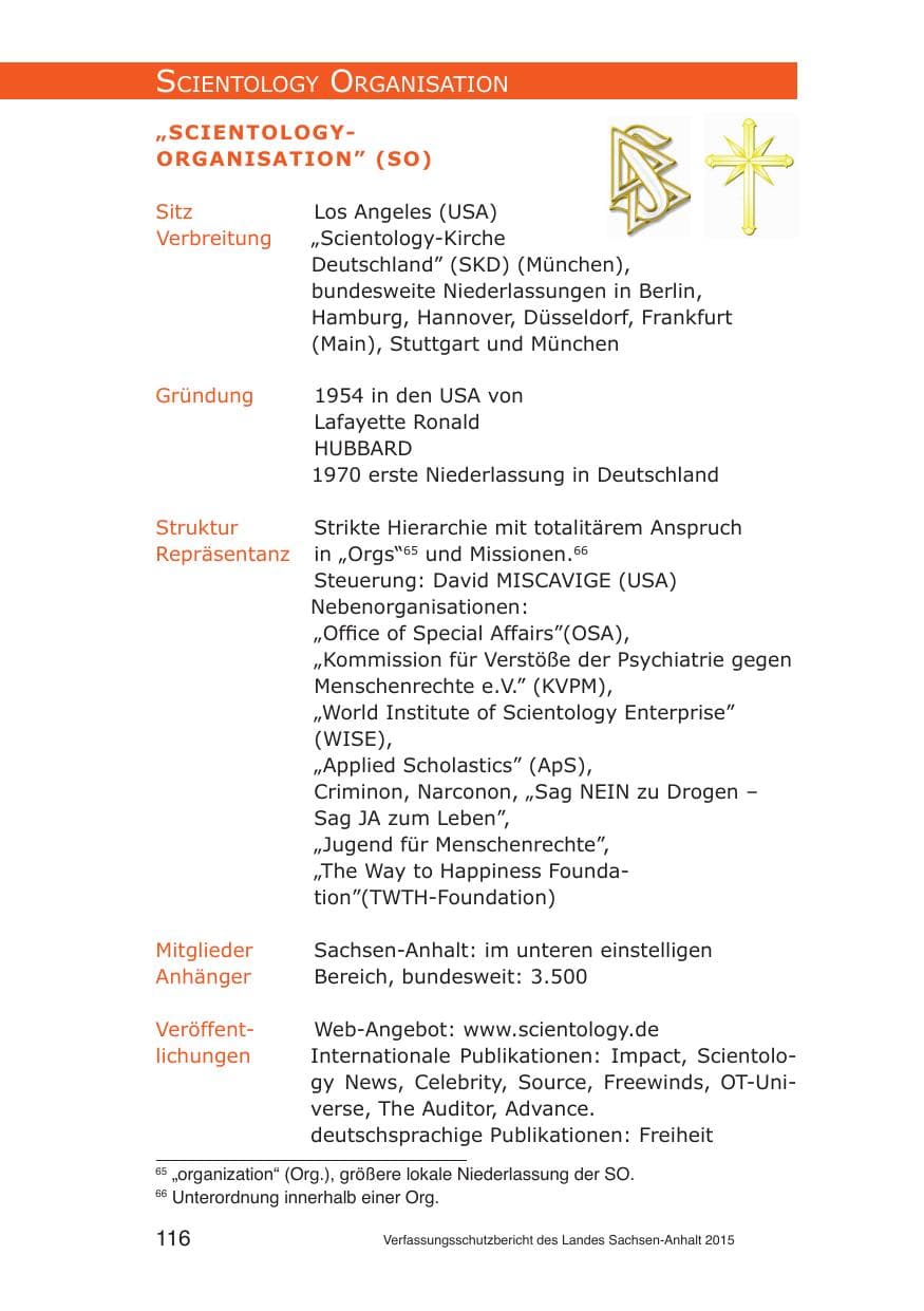 Seite 116 des Verfassungsschutzbericht 2015 Sachsen-Anhalt