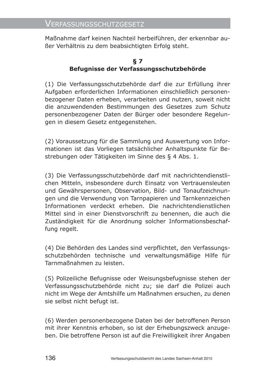 Seite 136 des Verfassungsschutzbericht 2015 Sachsen-Anhalt