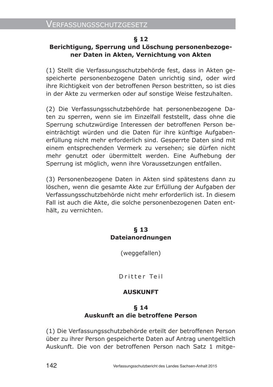Seite 142 des Verfassungsschutzbericht 2015 Sachsen-Anhalt