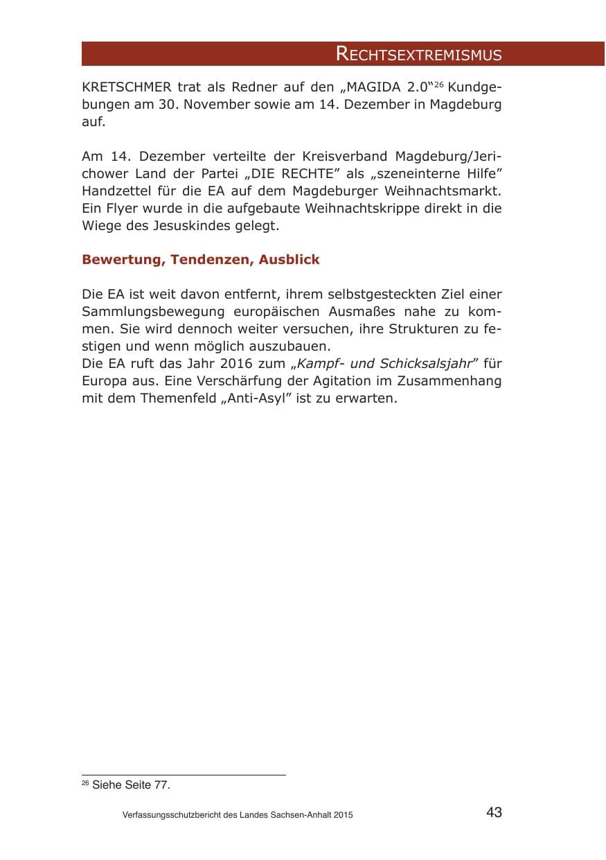 Seite 43 des Verfassungsschutzbericht 2015 Sachsen-Anhalt