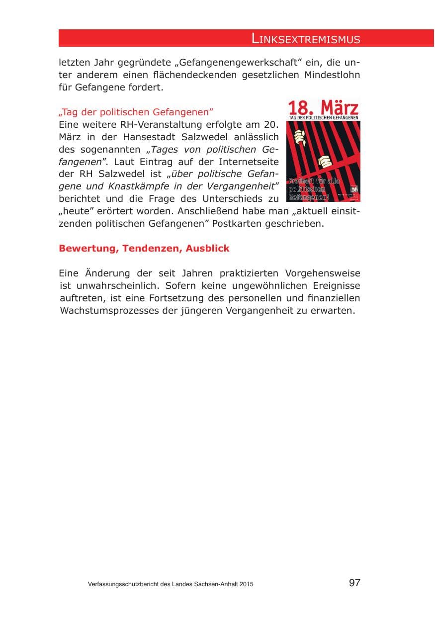Seite 97 des Verfassungsschutzbericht 2015 Sachsen-Anhalt