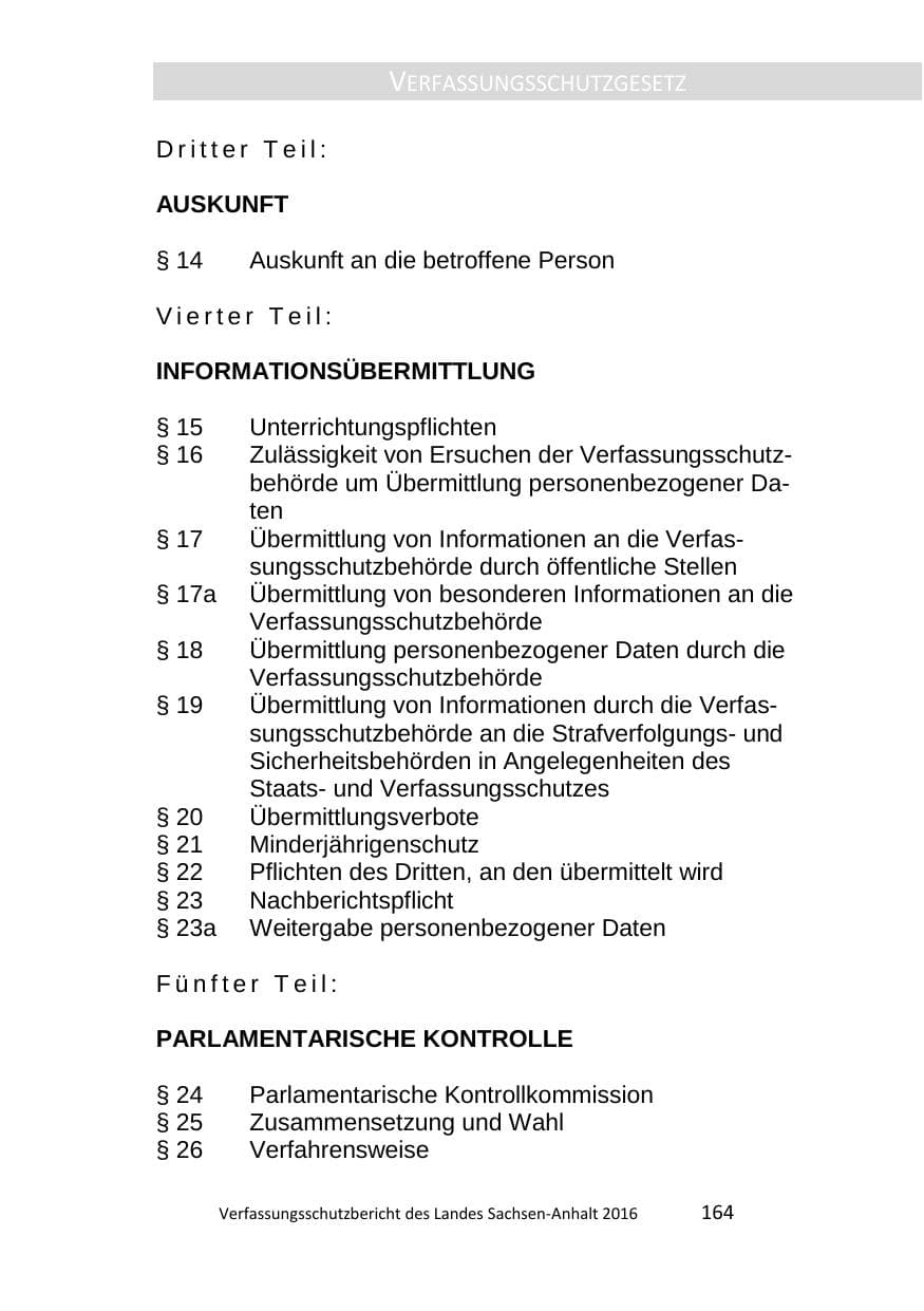 Seite 164 des Verfassungsschutzbericht 2016 Sachsen-Anhalt
