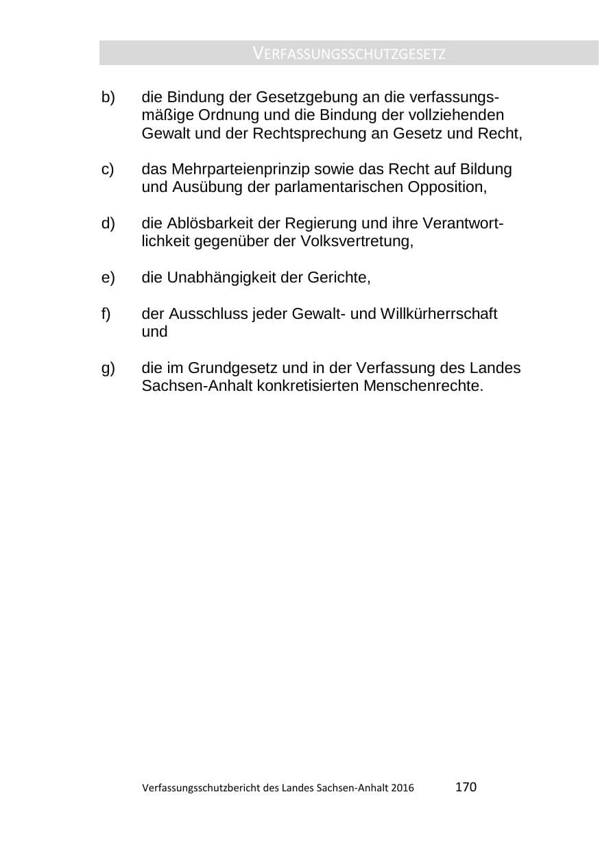 Seite 170 des Verfassungsschutzbericht 2016 Sachsen-Anhalt