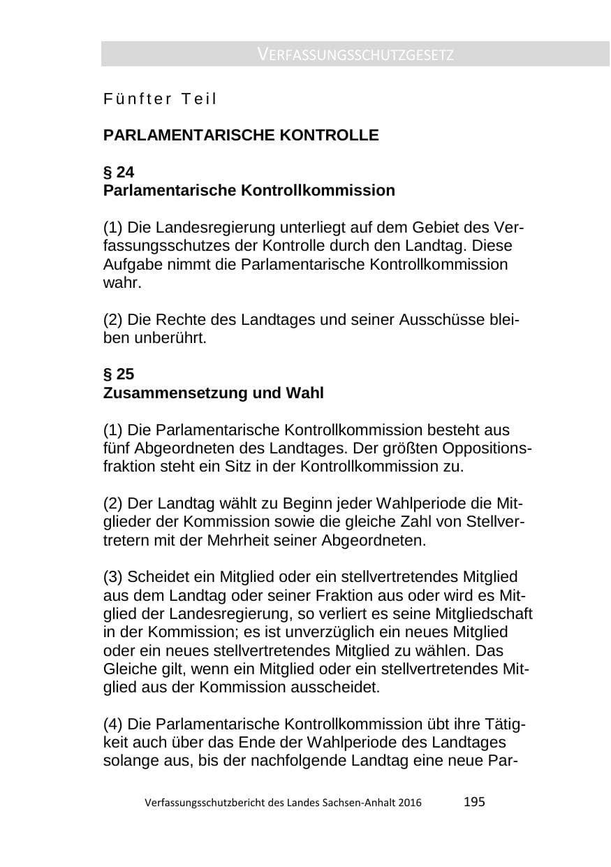 Seite 195 des Verfassungsschutzbericht 2016 Sachsen-Anhalt
