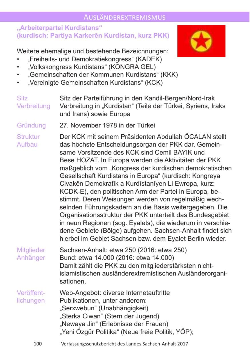 Seite 102 des Verfassungsschutzbericht 2017 Sachsen-Anhalt